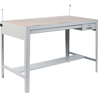 Precision Drafting Table Base, 56-3/8" W x Grey Mukwa Safety Services
