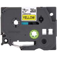 Tape Cartridge for P-touch&reg; Labeling System, 18 mm x 8 m, Black on Yellow Mukwa Safety Services