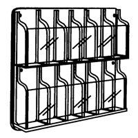 Literature Displays, Wall Mount, 9 Slots, Plastic, 30" W x 2" D x 36-7/8" H Mukwa Safety Services