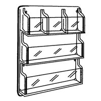Literature Displays, Wall Mount, 9 Slots, Plastic, 30" W x 2" D x 36-7/8" H Mukwa Safety Services
