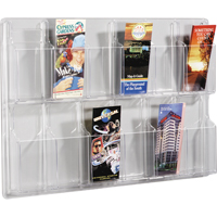 Literature Displays, Wall Mount, 12 Slots, Plastic, 30" W x 2" D x 20-3/8" H Mukwa Safety Services