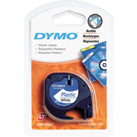 Labels for LetraTag Plus LT100-H, 12 mm x 13', Black on White Mukwa Safety Services