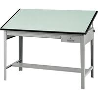 Precision Drafting Table Base, 56-3/8" W x Grey Mukwa Safety Services