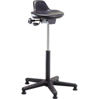 Shoptech Ergonomic Industrial Stools, Sit/Stand, Adjustable, 21" - 31", Polyurethane Seat, Black Mukwa Safety Services