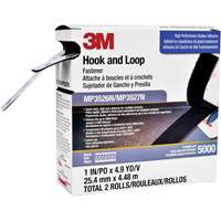 Attache autoagrippante r&eacute;utilisable, Boucle et crochet, 5 vg x 1", Adh&eacute;sif, Noir Mukwa Safety Services