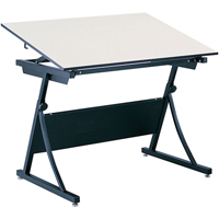 PlanMaster Height-Adjustable Drafting Table, 43" W x 29-1/2" - 37-1/2" H, Black Mukwa Safety Services