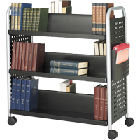 Scoot Book Carts, 200 lbs. Capacity, Black, 17-3/4" D x 41-1/4" L x 41-1/4" H, Steel Mukwa Safety Services
