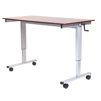 Postes de travail ajustables pour travail assis et debout , , 48-1/2" h x 48" la x 32-1/2" p, Noyer Mukwa Safety Services