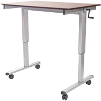 Postes de travail ajustables pour travail assis et debout , , 48-1/2" h x 59" la x 29-1/2" p, Noyer Mukwa Safety Services