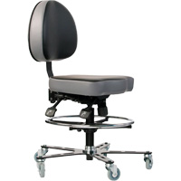 TF 180 Ergonomic Chair, Mobile, Vinyl Seat, Black Mukwa Safety Services