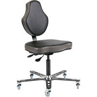 Chaise ergonomique &agrave; inclinaison r&eacute;glable Vega, Mobile, Ajustable, Vinyle Si&egrave;ge, Noir/gris Mukwa Safety Services