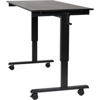 Bureau ajustable pour travail assis et debout, , 48-1/2" h x 59" la x 29-1/2" p, Noir Mukwa Safety Services