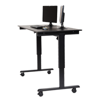 Adjustable Stand-Up Desk, Stand-Alone Desk, 45-1/4" H x 29-1/2" D, Black Mukwa Safety Services