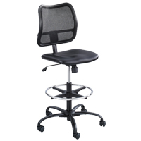 Vue Ergonomic Stool, Vinyl, Black, 250 lbs. Capacity Mukwa Safety Services