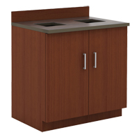 Modular Base Cabinet, Melamine, 39" H x 36" W x 25" D, Mahogany Mukwa Safety Services