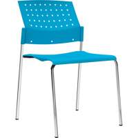Armless Stacking Chairs, Plastic, 33" High, 300 lbs. Capacity, Blue Mukwa Safety Services