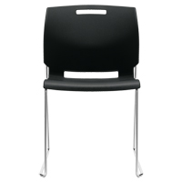 Chair, Plastic, 32-1/2" High, 300 lbs. Capacity, Black Mukwa Safety Services