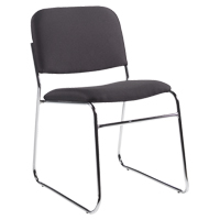 Armless Chair, Fabric, 30" High, 200 lbs. Capacity, Black Mukwa Safety Services