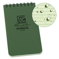 Pocket Top-Spiral Notebook, Soft Cover, Green, 100 Pages, 3" W x 5" L Mukwa Safety Services