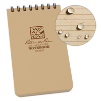 Pocket Top-Spiral Notebook, Soft Cover, Tan, 100 Pages, 3" W x 5" L Mukwa Safety Services
