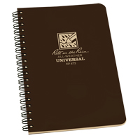 Side-Spiral Notebook, Soft Cover, Brown, 64 Pages, 4-5/8" W x 7" L Mukwa Safety Services