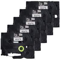 Laminated Tape, 9 mm x 8 m, Black on White Mukwa Safety Services