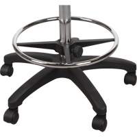 Tabouret robuste et ergonomique, Mobile, Ajustable, 39" - 48", Polyur&eacute;thane Si&egrave;ge, Noir Mukwa Safety Services
