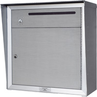 Collection Box, Wall -Mounted, 12-3/4" x 16-3/8", 2 Doors, Aluminum Mukwa Safety Services