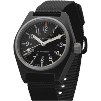 General Purpose Quartz with MaraGlo Watch, Analog, Battery Operated, 0.6" W x 1.3" D x 0.4" H, Black Mukwa Safety Services
