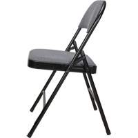 Chaise pliante de luxe en tissu rembourr&eacute;e, Acier, Gris, Capacit&eacute; 300 lb Mukwa Safety Services