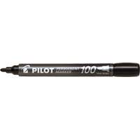 Marqueur permanent Pilot 100, Noir, Pointe Ronde Mukwa Safety Services