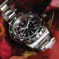 Grey Maple Large Diver's Automatic Watch with Stainless Steel Bracelet, Digital, Battery Operated, 41 mm, Silver Mukwa Safety Services