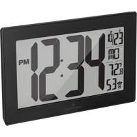 Self-Setting & Self-Adjusting Wall Clock with Stand, Digital, Battery Operated, Black Mukwa Safety Services