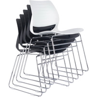 Chaises empilables, Polypropyl&egrave;ne, Hauteur 32", Capacit&eacute; 250 lb, Noir Mukwa Safety Services