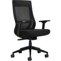 Chaise &agrave; dossier moyen avec m&eacute;canisme &agrave; basculement synchronis&eacute; &agrave; d&eacute;tection de poids , Mailles, Noir Mukwa Safety Services