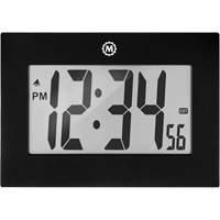 Large Frame Clock, Digital, Battery Operated, 9" W x 1" D x 6.5" H, Black Mukwa Safety Services