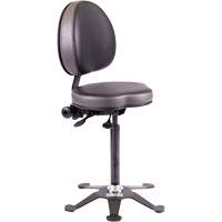 Tabouret industriel ergonomique TA190, Stationnaire, Ajustable, Vinyle Si&egrave;ge, Noir Mukwa Safety Services