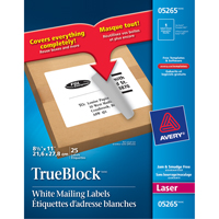 TrueBlock Laser Shipping Labels, 11" W x 8.5" L, White Mukwa Safety Services