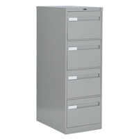 Classeur vertical &agrave; poign&eacute;es encastr&eacute;es, 4 tiroirs, 18.15" la x 26.56" p x 52" h, Gris Mukwa Safety Services