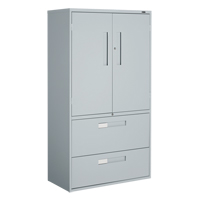 Armoire Multi-Stor, Acier, 3 Tablettes, 65-1/4" h x 36" la x 18" P, Gris Mukwa Safety Services
