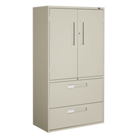 Armoire Multi-Stor, Acier, 3 Tablettes, 65-1/4" h x 36" la x 18" P, Beige Mukwa Safety Services