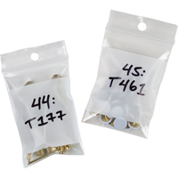 White Block Poly Bags, Reclosable, 3" x 2", 2 mils Mukwa Safety Services