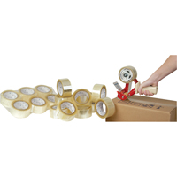 Box Sealing Tape, Hot Melt Adhesive, 1.6 mils, 50 mm (2") x 100 m (328') Mukwa Safety Services