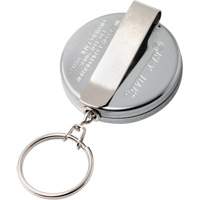 Porte-cl&eacute;s autor&eacute;tractable de s&eacute;rie Original, Chrome, C&acirc;ble 24", Fixation Agrafe de ceinture Mukwa Safety Services