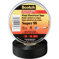 Scotch&reg; Super 88 Tape, 19 mm (3/4") x 20.1 m (66'), Black, 8.5 mils Mukwa Safety Services