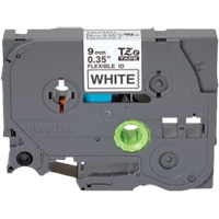 TZe Flexible Tape Cartridge, 9 mm x 26'/8 m, Black on White Mukwa Safety Services