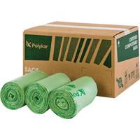 Certified Compostable Bags, Regular, 48" L x 42" W, Clear, 242 L (55 Gal.) Capacity Mukwa Safety Services