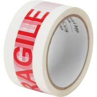 "Fragile" Box Sealing Tape, Hot Melt Adhesive, 2 mils, 48 mm (2") x 100 m (328') Mukwa Safety Services