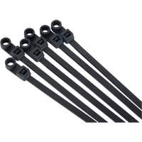 Screw-In Cable Tie, 8" Long, 50 lbs. Tensile Strength, Black Mukwa Safety Services