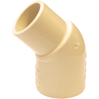 Raccord coude 45° m&acirc;le et femelle Flowguard Gold, Chantepleure x noeud, PVC-C, 1/2" Mukwa Safety Services